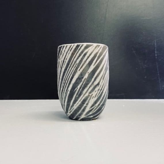 Tasse Raku - Tornades Noires Hautes