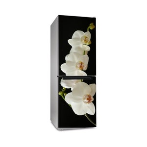 Floral Fridge Wrap Vintage Refrigerator Wrap Vinyl Black Fridge Decals Decorative Self Adhesive Flower Kitchen Decor Removable fridge wraps