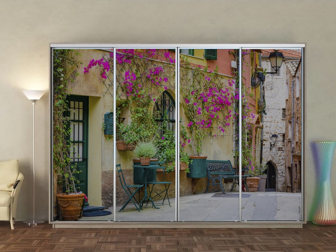 Provence Closet Door Mural Peel and Stick for Wardrobe Door Art, Unique ...