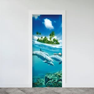 Wood Door Sticker Vinyl Door Decor Peel and stick Door Decal Removable wallpaper Adhesive Door Decor Vinyl Door Wrap Door Vinyl Sticker Art