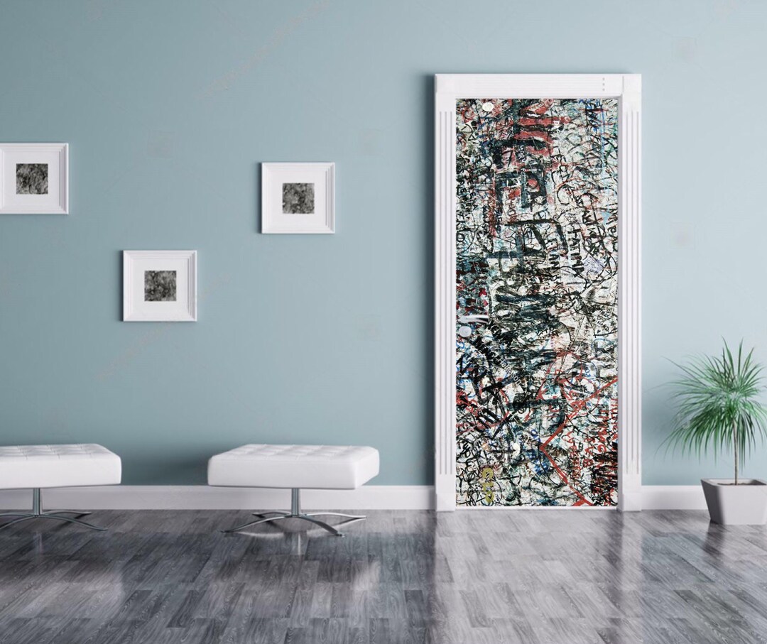 Graffiti Door Sticker, Vinyl Door Decor Graffiti Peel and Stick Door