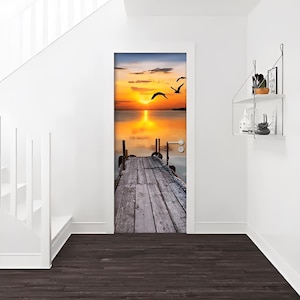 Nature Door Sticker Vinyl Door Decor Peel and stick Door Decal Removable wallpaper Adhesive Door Decor Vinyl Door Wrap Door Vinyl Sticker
