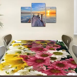 Blumen Wandbilder schälen und aufkleben Vinyl-Aufkleber Tischdekoration Restaurierung vordere Tischdekoration Vinyl Wrap Tisch wickeln Tischaufkleber Floral