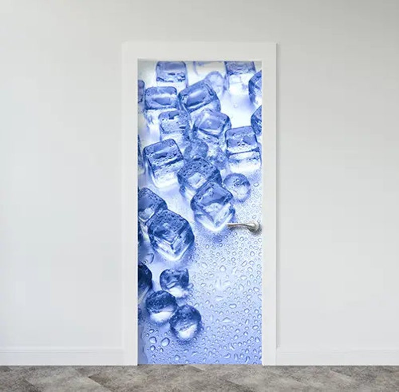 3D Ice Cube Door Sticker, Peel and Stick Vinyl Mural - Etsy