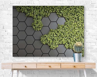 HONEYCOMB WALL ART, 3d Painting, Wallpaper Mural, Modern Floral Cotton Canvas 3d Honeycomb Printed Wall Poster Living Room Decor