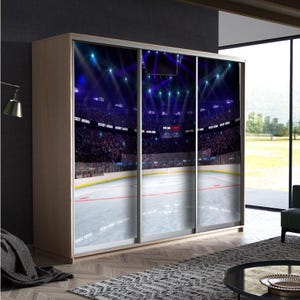 Closet Door Mural Peel and Stick, Kids Bedroom Door Sticker, Wardrobe door Art, Sporty Closet Door Design, Customized glass sticker for door