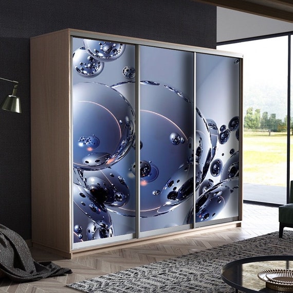 3D Balls Closet Door Decal - Peel and Stick Wardrobe Mural - Etsy