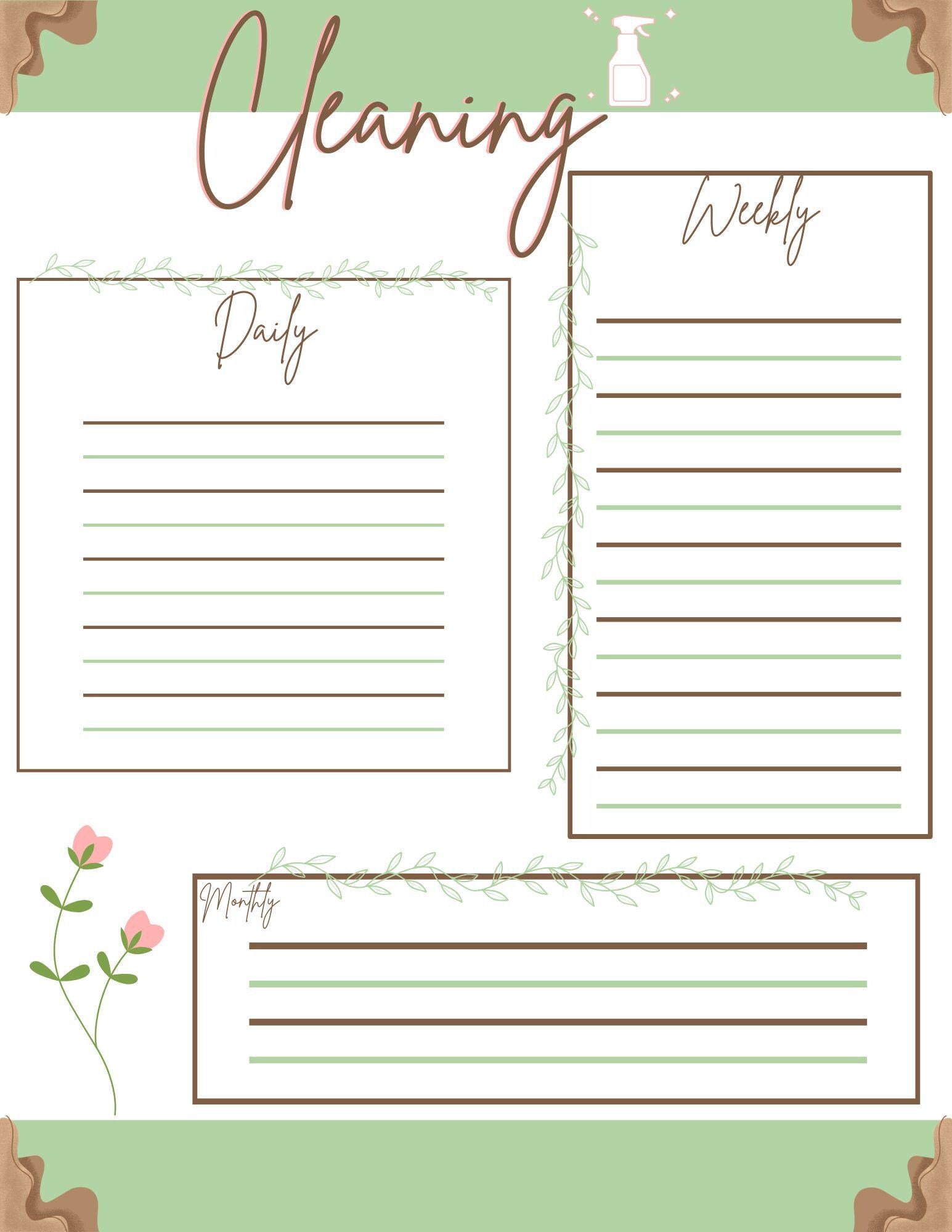 Digital Cleaning Task List - Etsy