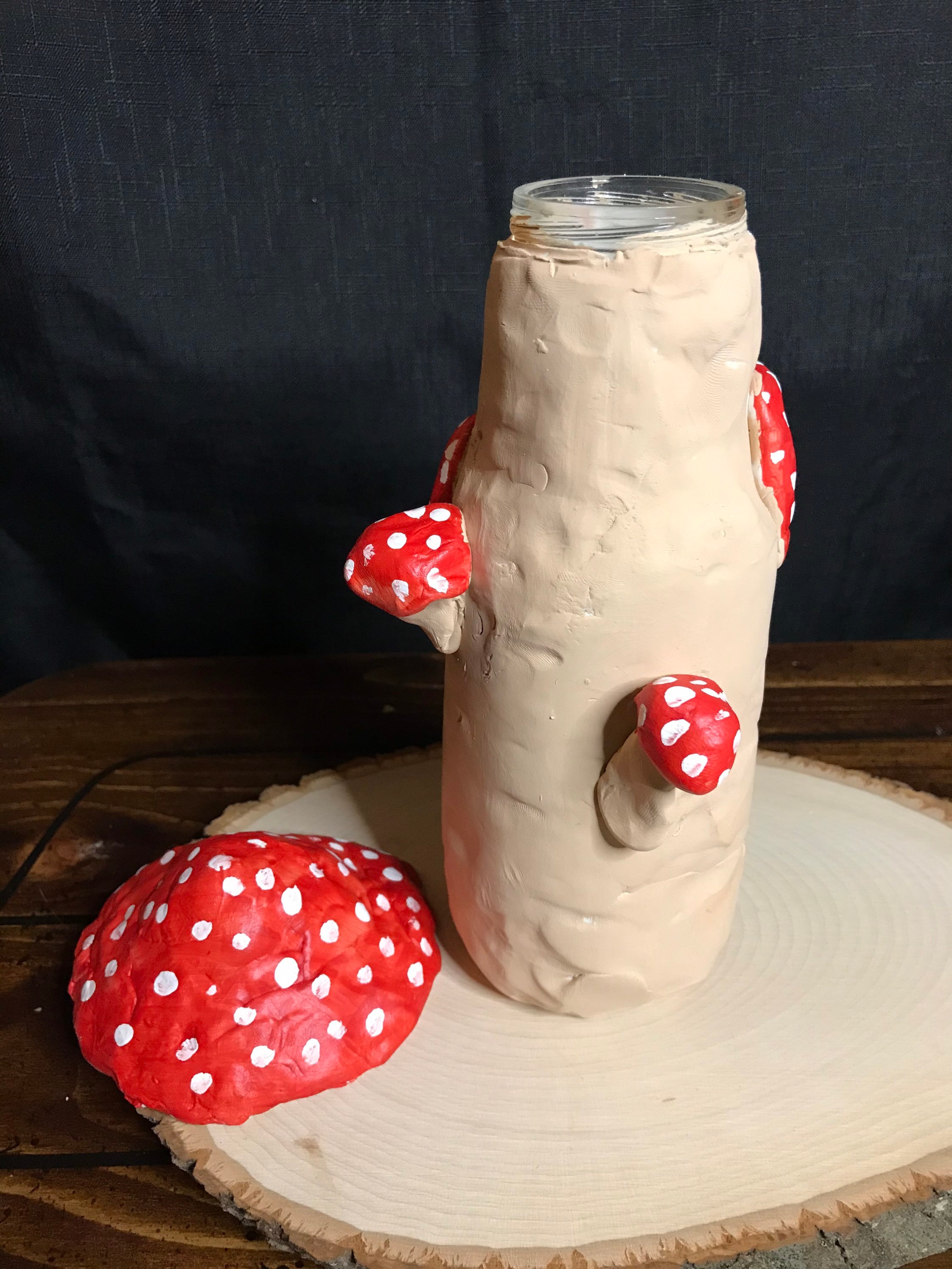 Mushroom jar with twistable lid Etsy