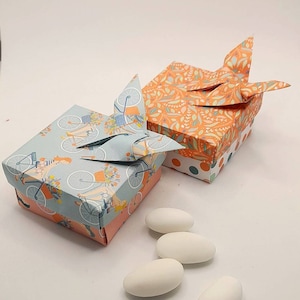 Confetti boxes, handmade baptism favor, origami confetti boxes with butterfly, bird favor