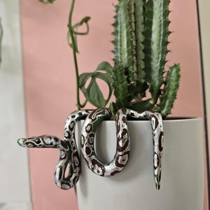 Charming Polymer Clay Snakes | Unique Plant Pot Decor | Handmade Home & Garden Accent