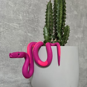 Charming Polymer Clay Snakes | Unique Plant Pot Decor | Handmade Home & Garden Accent