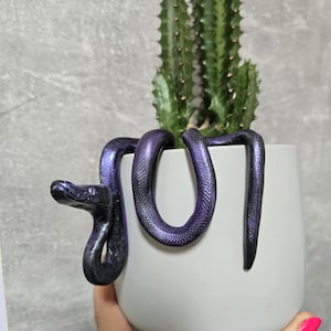 Charming Polymer Clay Snakes | Unique Plant Pot Decor | Handmade Home & Garden Accent