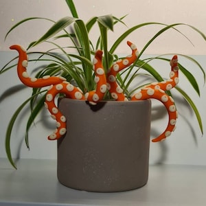 ONE extra octopus tentacle,  plant pot decoration,  fairy garden, glow in the dark, kraken