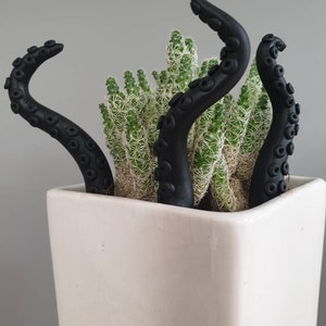 Black octopus tentacles, monster,  fairy Garden decor,  home decoration , gift for plant lovers, kraken