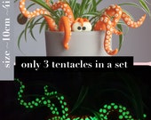 Octopus Plant Pot Decoration.Pot Accessory.Plant Pet.Glow in the Dark.Quirky.Unusual.Gift Idea.Plant Lover. Home decoration.Kraken tenticles