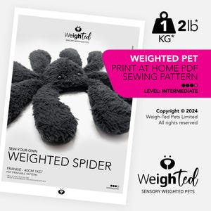 PDF SEWING PATTERN - 1kg Weigh-Ted Spider - Frankie - Sew Your Own Calming Therapy Pet