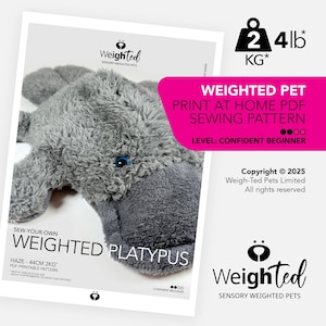 PDF 縫製パターン - 2kg 体重計付きカモノハシ - ヘイズ - 自分だけの癒しセラピーペットを縫おう