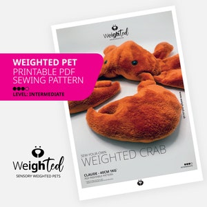 PDF SEWING PATTERN - 1kg Weigh-Ted Crab - Claude - Sew Your Own Calming Therapy Pet