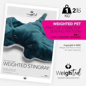 PDF SEWING PATTERN - 1kg Weigh-Ted Stingray - Azura - Sew Your Own Calming Therapy Pet
