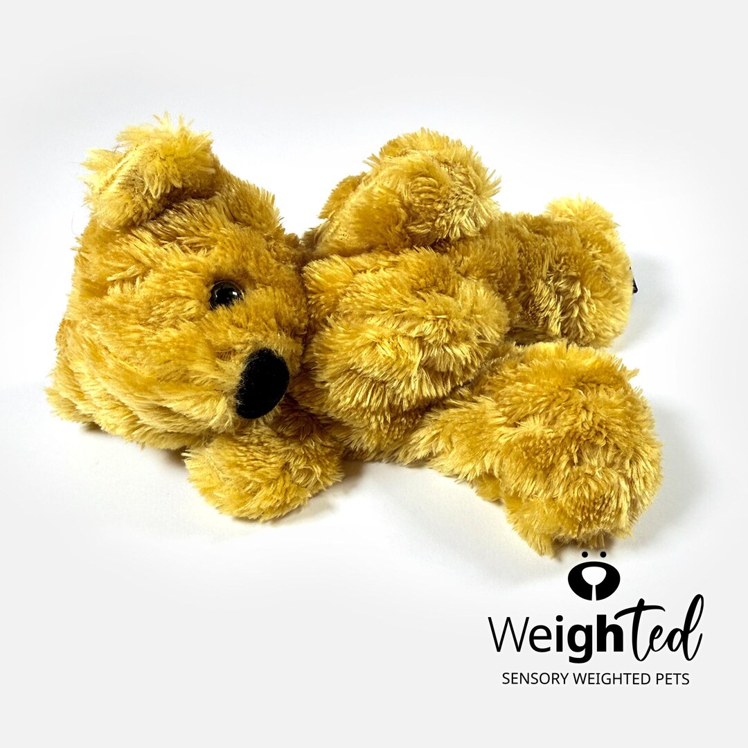 500g Weighted Teddy Bear 'dandy' - Tiny Yellow Pocket Sized Weighted ...