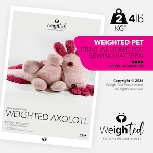 PDF NÄHANLEITUNG - 2kg Weigh-Ted Axolotl - Mochi - Nähen Sie Ihr eigenes Haustier