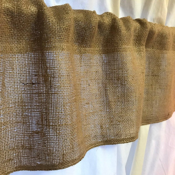 61] Curtain Burlap, Valance, Cafe style, kitchen, dining room, rv, camper, den, patio, porch, table runner