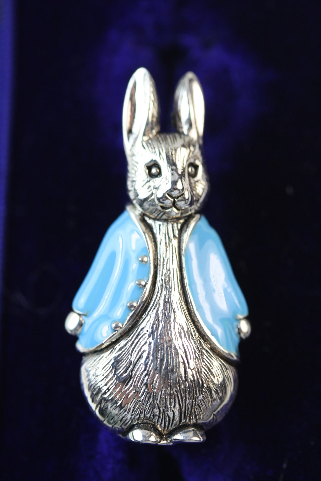 PETER RABBIT Beatrix Potter Blue Enamel Silver Sterling Brooch - Etsy