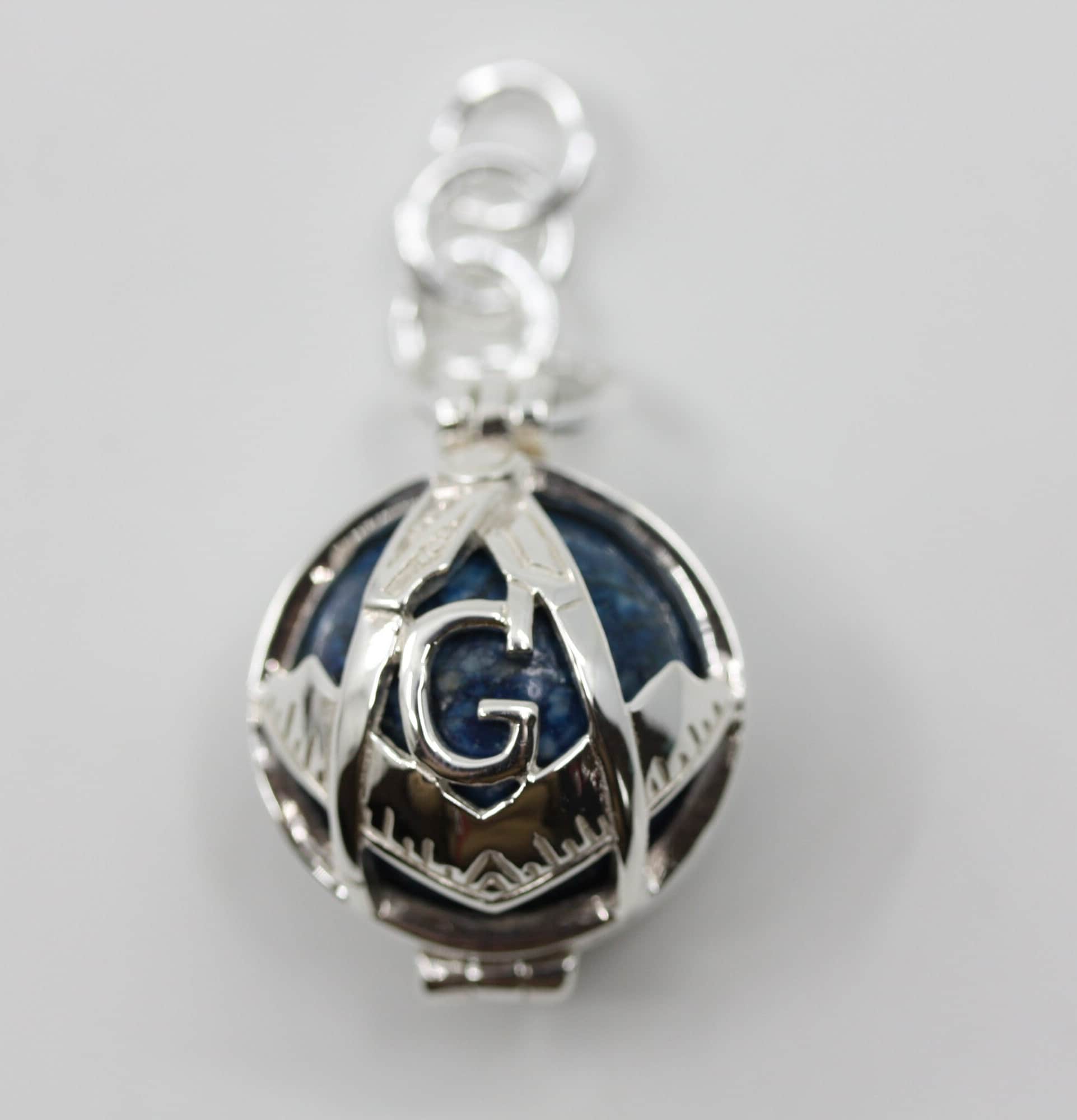 Pendentif Maçonnique En Argent 925 Et Onyx Noir - Fait Main, Personnalisable