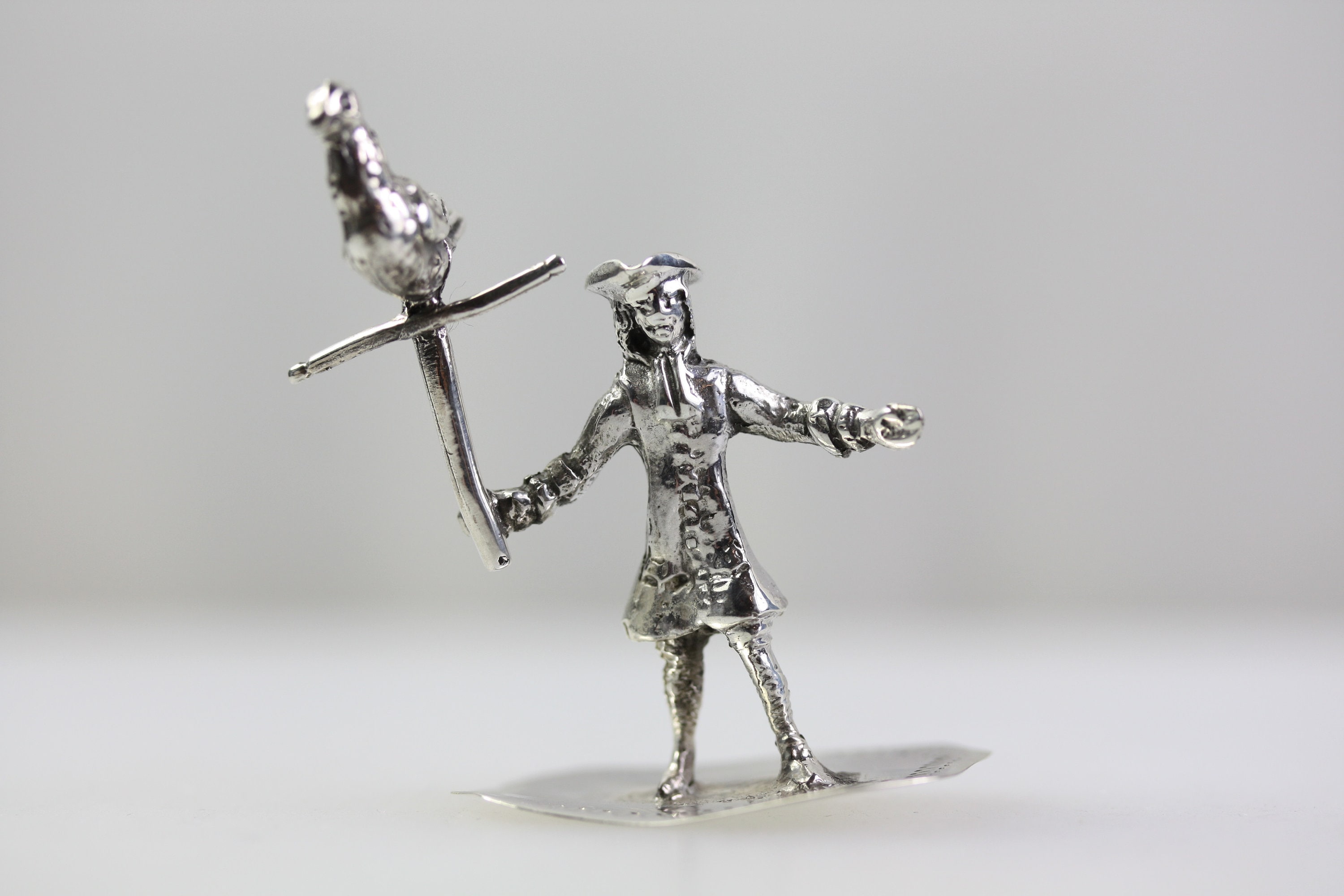 Antique Silver Figurine Miniature Sled European 825 XXX Holland