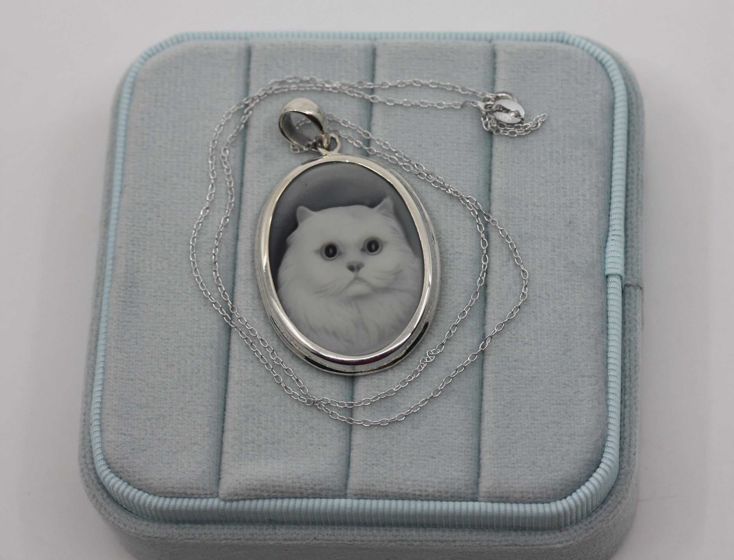 CAT ヴィンテージ カメオ シルバー ネックレス 925 - Etsy 日本