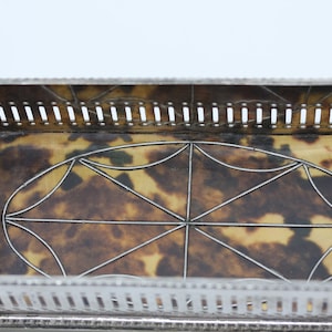 ANTIQUE SILVER Faux Tortoiseshell Trinket Tray