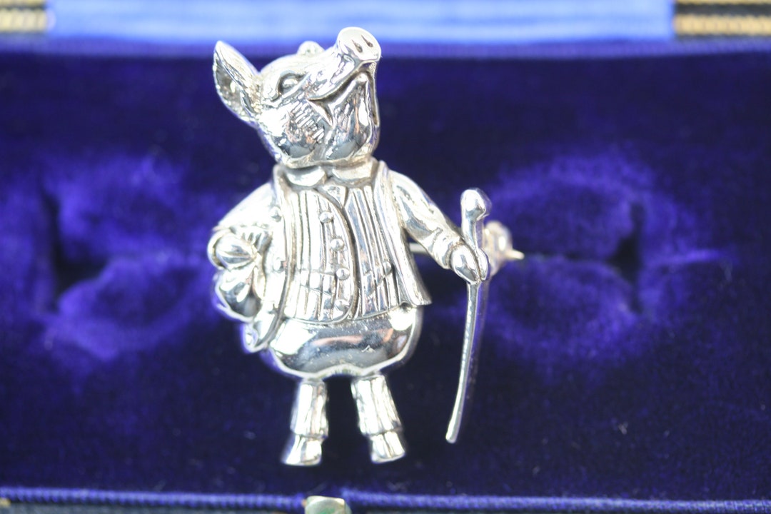 Beatrix Potter Mr Pig Silver Brooch Collectable Vintage Style - Etsy
