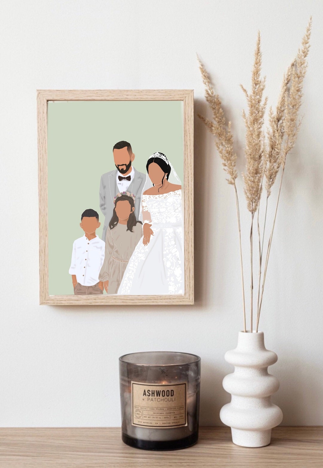 Portrait de famille personnalisé - illustration personnalisée - affiche ...