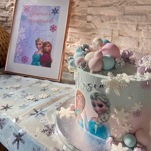 Affiche fête d’anniversaire - thème reine des neiges