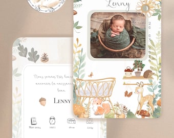 Birth announcement - forest animal model