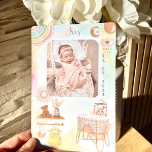 Birth announcement - rainbow model
