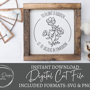 Pour planter un jardin SVG, fichier de coupe de décoration de ferme de printemps, cadeau pour jardinier, cadeau pour elle svg, fichier de décoration d'été, svg pour cricut, silhouette