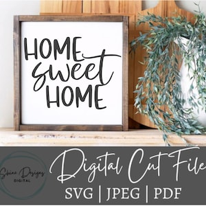 Maison douce maison SVG. Fichier de signature de maison de ferme. svg pour cricut. couper le fichier pour la silhouette. Nouvelle maison svg. Ferme moderne