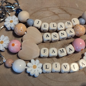 Personalised Keyring, Beaded Keyring, Name tag, Teacher Gift, Back to school name tag