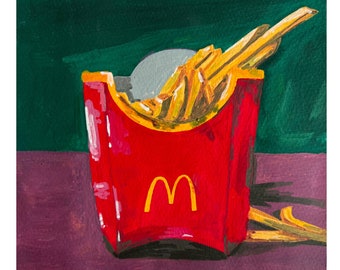 Mc Donald’s Fries - Art Print - Food Painting - Digital Print - Coffee Shop Decor - Wall Art - Kitchen Decor - New Home Gift - Pop Art