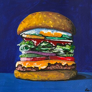 Hamburger - Art Print - Digital Print - Coffee Shop Decor - Wall Art - Coffee Decor - Kitchen Decor - New Home Gift - Wall Decor - Pop Art