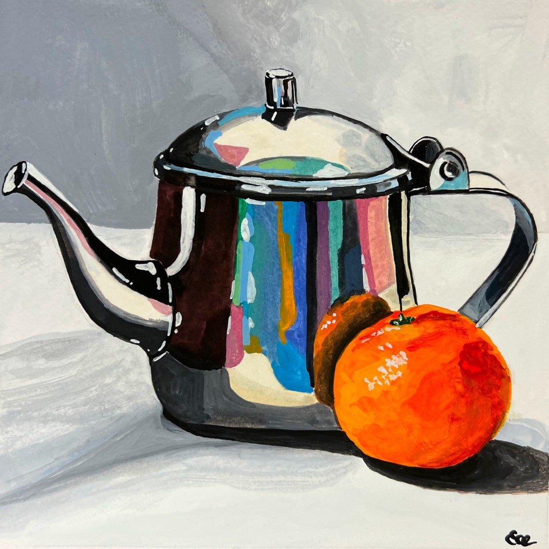 Teapot Art Print Printable Digital Print Coffee Bar Decor Wall Art