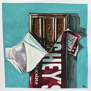 Hershey’s - Chocolate - Kitchen Decor - Coffee Bar Decor - Cafe Decor - Coffe Shop Decor - Gouache Painting - New Home Gift - Wall Decor
