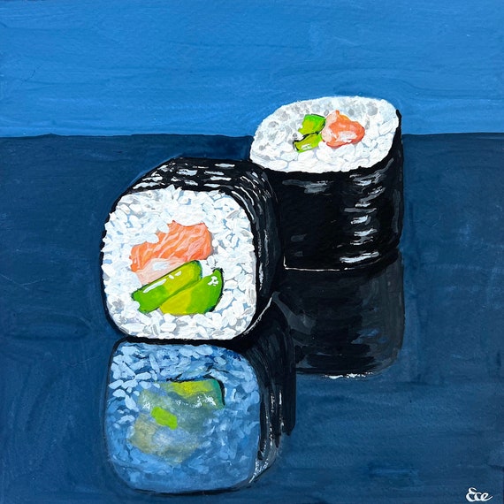 Sushi Art Print Japanese Painting Digital Art Japanese Food Seafood Wall Art  Kitchen Decor Sushi Poster New Home Gift - Etsy