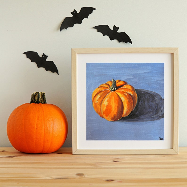 Pumpkin Art Print Halloween Digital Print Coffee Shop Decor Wall Art Coffee Decor Kitchen Decor New Home Gift Wall Decor image 3