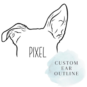 Custom Dog Ear SVG Cut File, Dog Ear Outline, Custom Dog Ear SVG From Photo, Dog Ear Drawing, Pet Ear Outline, Minimal Dog Ear Drawing