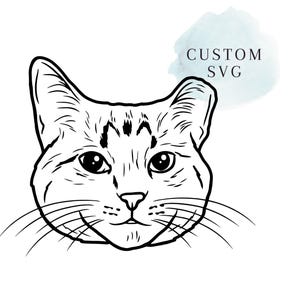 Custom Cat SVG Cut File, Cat Outline For Cricut, Personalized Cat Photo, Custom Cat SVG From Photo