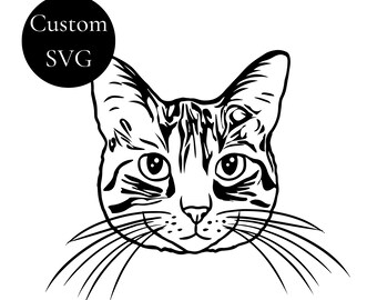 Custom Cat SVG Cut File, Cat Outline, Personalized Cat Photo, Custom Cat SVG From Photo