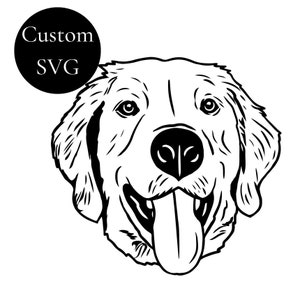 Custom Dog SVG Cut File, Dog Outline, Personalized Pet Photo, Custom Dog SVG From Photo, Dog Head Outline, Custom Dog Portrait, Pet Outline